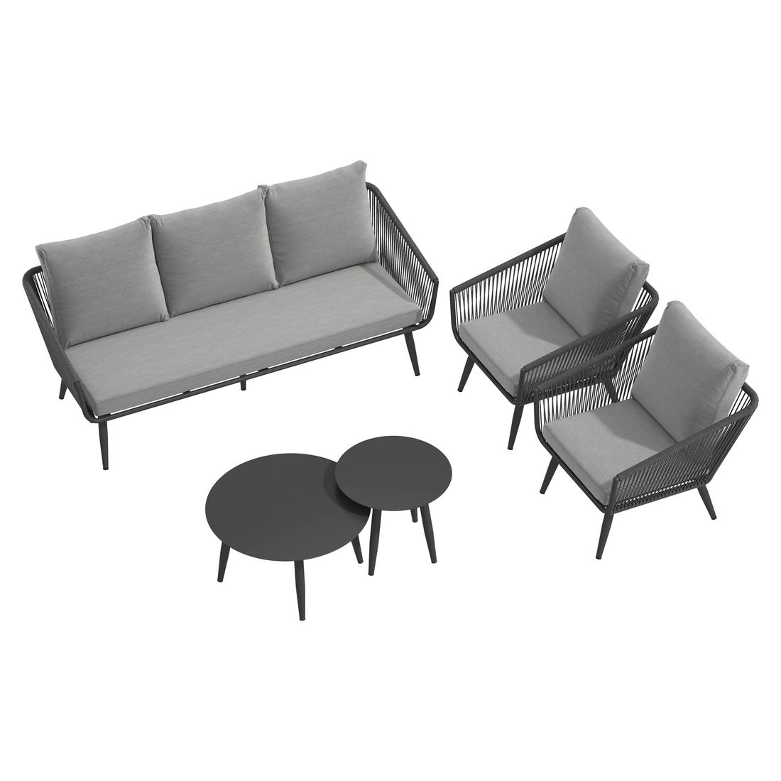 OUTLIV. Alex Loungeset inkl. Loungetische Aluminium/Rope/Olefin