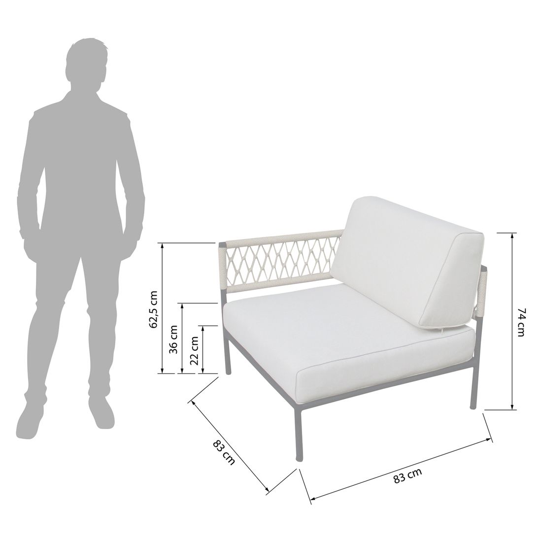 OUTLIV. Blair Ecklounge Stahl/Rope/Olefin
