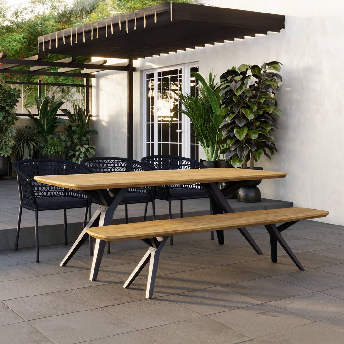 OUTLIV. Zui Gartenmöbel-Set L (7 Plätze) Tisch 220x100cm