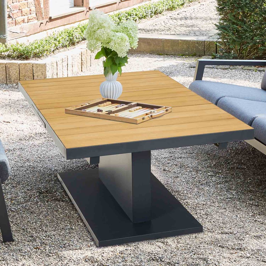 Siena Garden Talina Ausziehtisch 140/180x90cm Aluminium/Teak