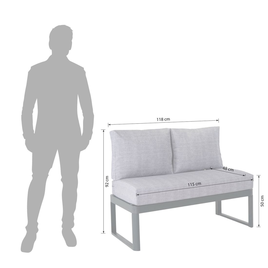 OUTLIV. Pandora Gartenmöbel-Set L (7 Plätze) Tisch 200x100cm