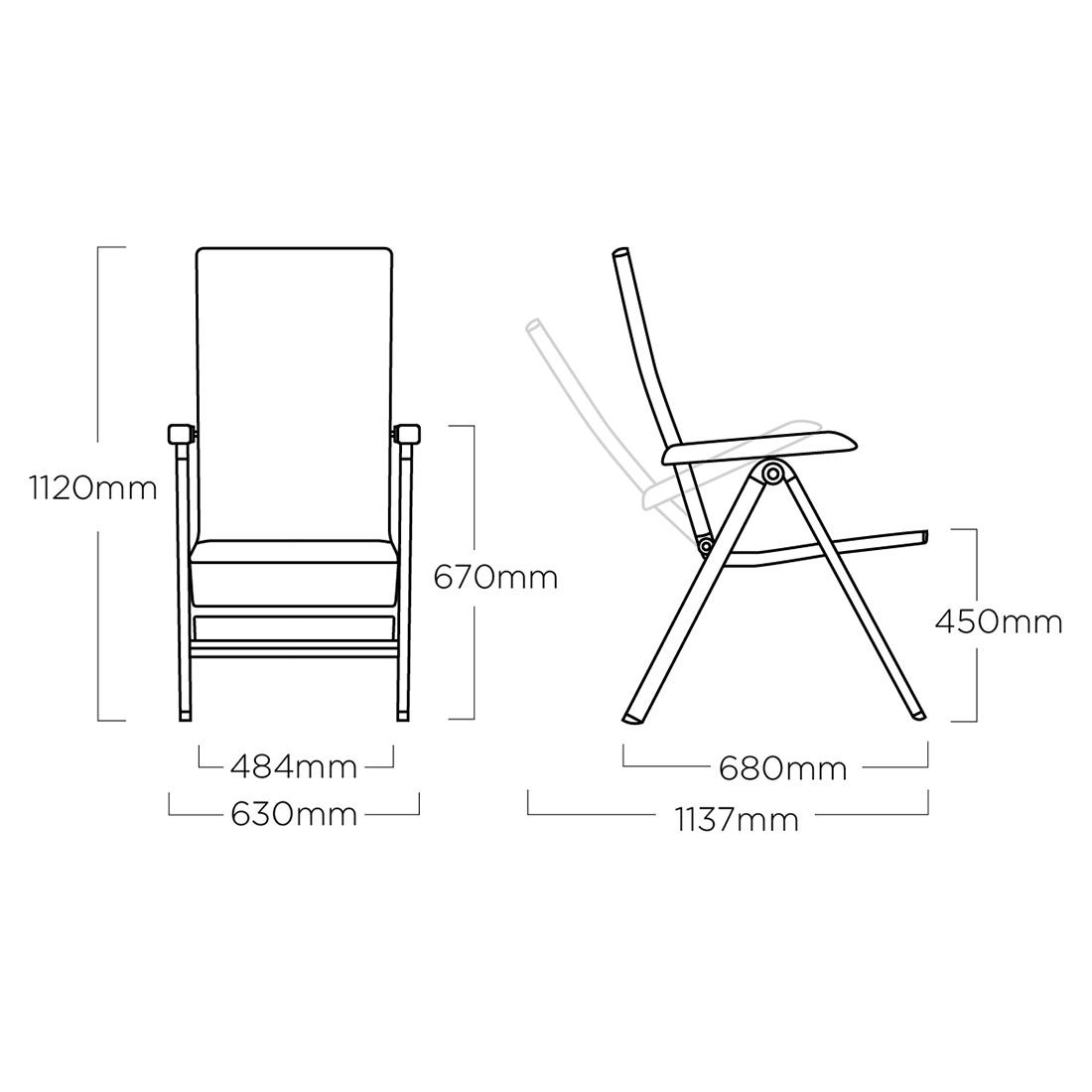 Kettler Forma II Gartenmöbel-Set M verstellbar (4 Plätze) mit OUTLIV. Tisch 160x90cm