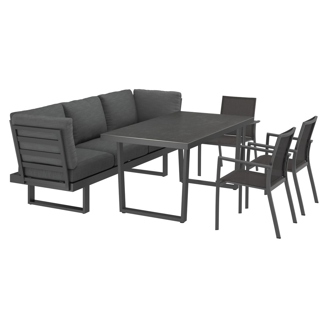 OUTLIV. Atlanta Gartenmöbel-Set L (6 Plätze) verstellbar Tisch 160x90cm
