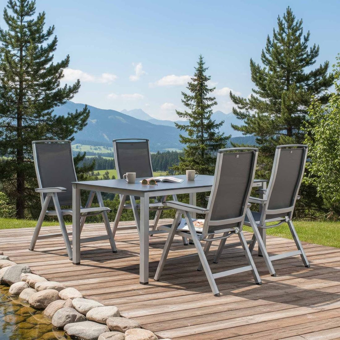 Kettler Forma II Gartenmöbel-Set M (4 Plätze) Tisch 160x95cm