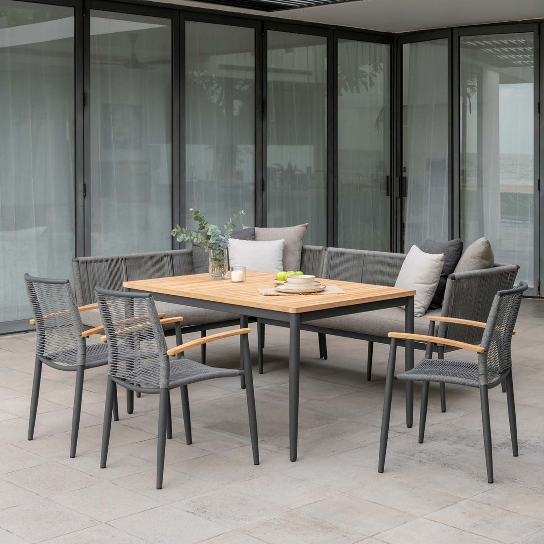 LifestyleGarden Topaz Gartentisch Aluminium/Teak