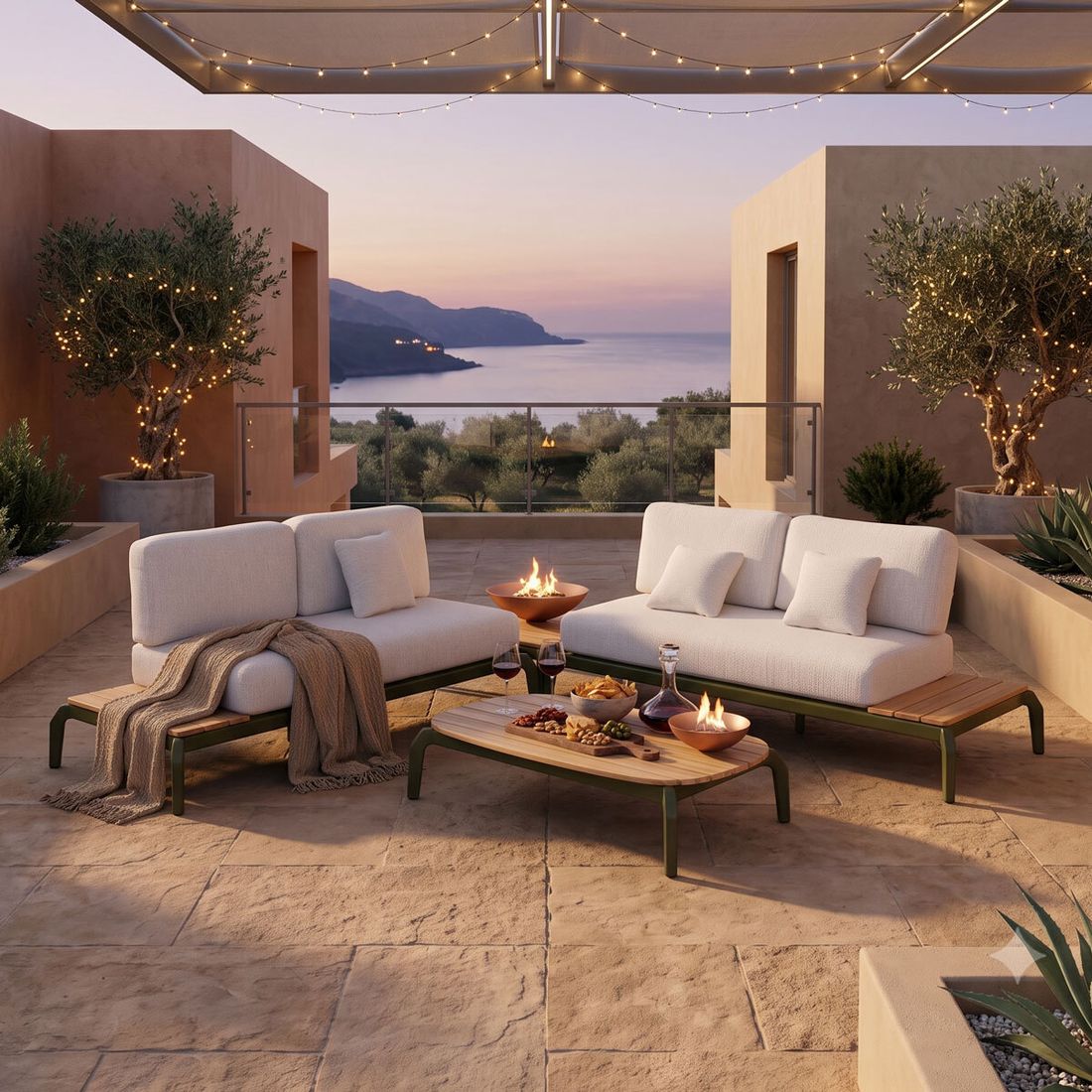 OUTLIV. Olivia Ecklounge inkl. Loungetisch Aluminium/Olefin