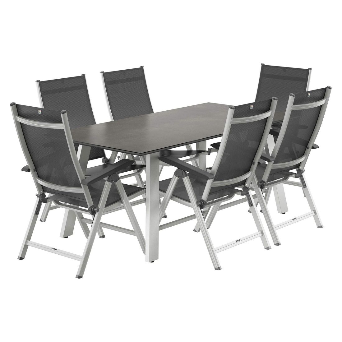 Kettler Basic Plus Gartenmöbel-Set L (6 Plätze) mit OUTLIV. Tisch 180x90cm