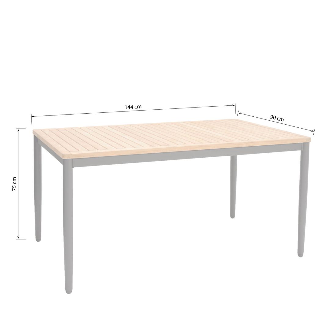 LifestyleGarden Topaz Gartentisch Aluminium/Teak