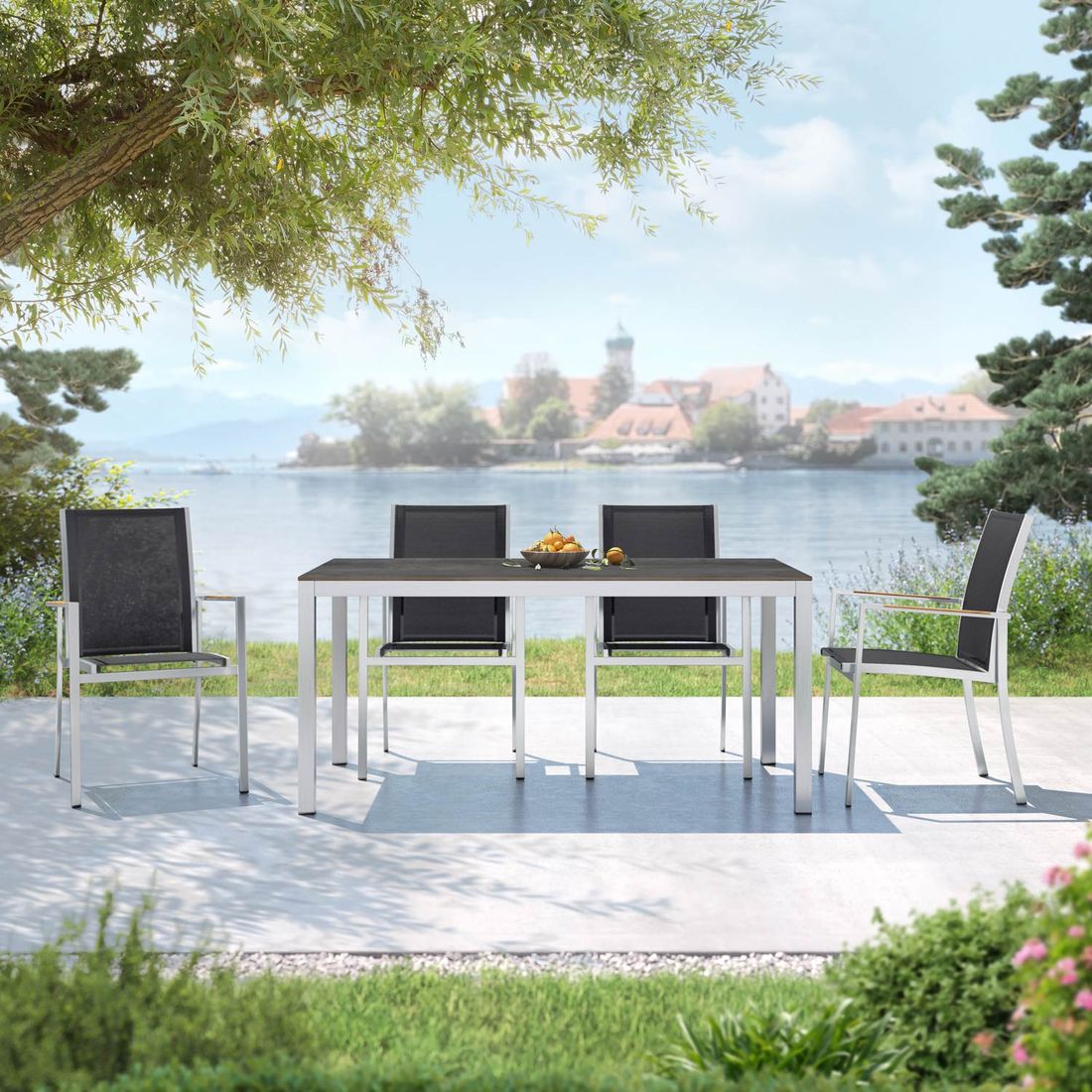 OUTLIV. Oviedo Gartenmöbel-Set M (4 Plätze) Tisch 160x90cm