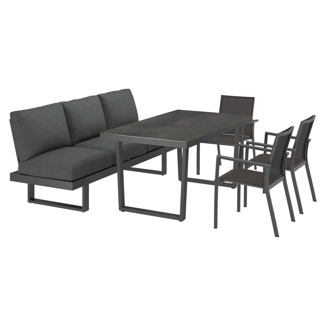OUTLIV. Atlanta Gartenmöbel-Set L (6 Plätze) verstellbar Tisch 160x90cm