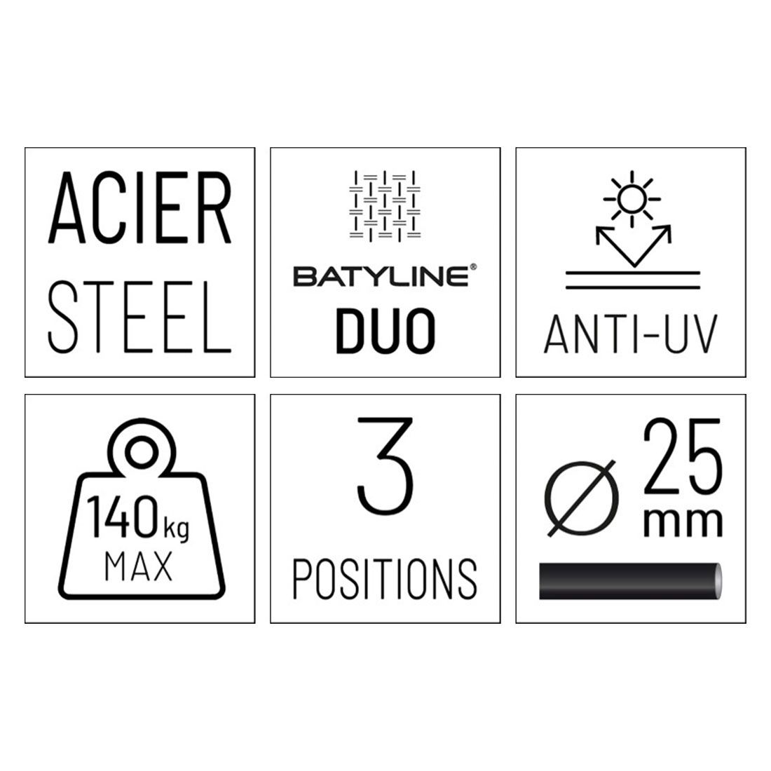 Lafuma Transabed Liegestuhl Stahl/Batyline Duo