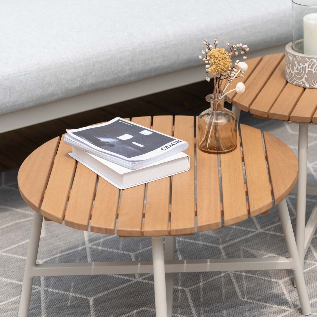 LifestyleGarden Copenhagen Loungetisch Ø55cm Aluminium/Eukalyptus