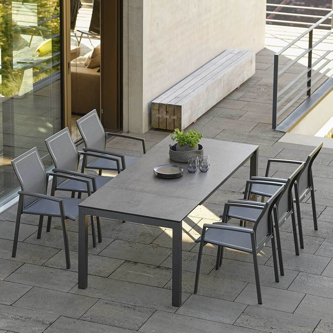 Stern Kari Gartenmöbel-Set L (6 Plätze) Tisch 160/210x90cm