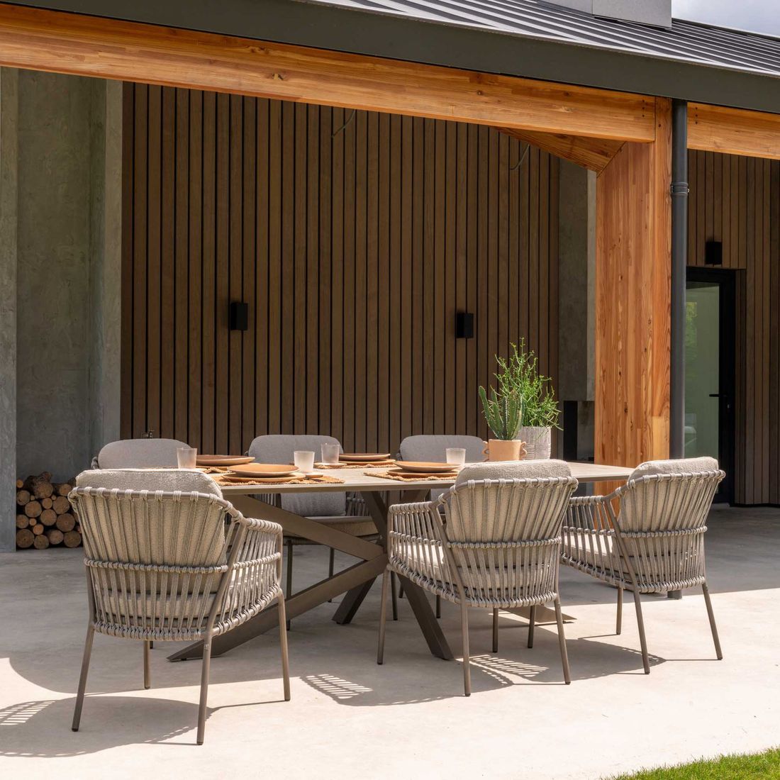 4Seasons Capalbio Gartensessel Edelstahl/Rope/Olefin