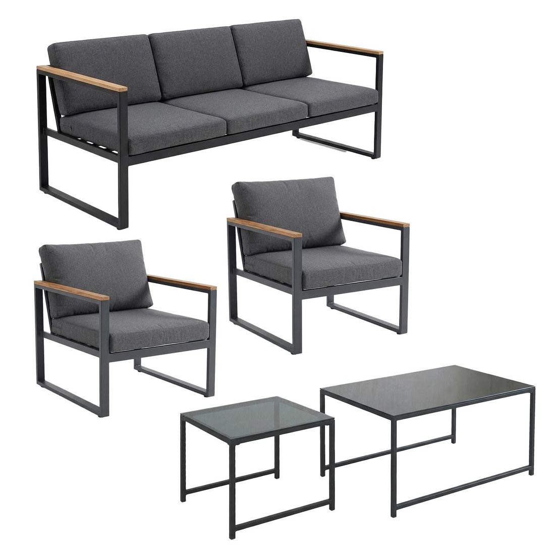 Acamp Space Loungeset inkl. Loungetisch Stahl/Polyester