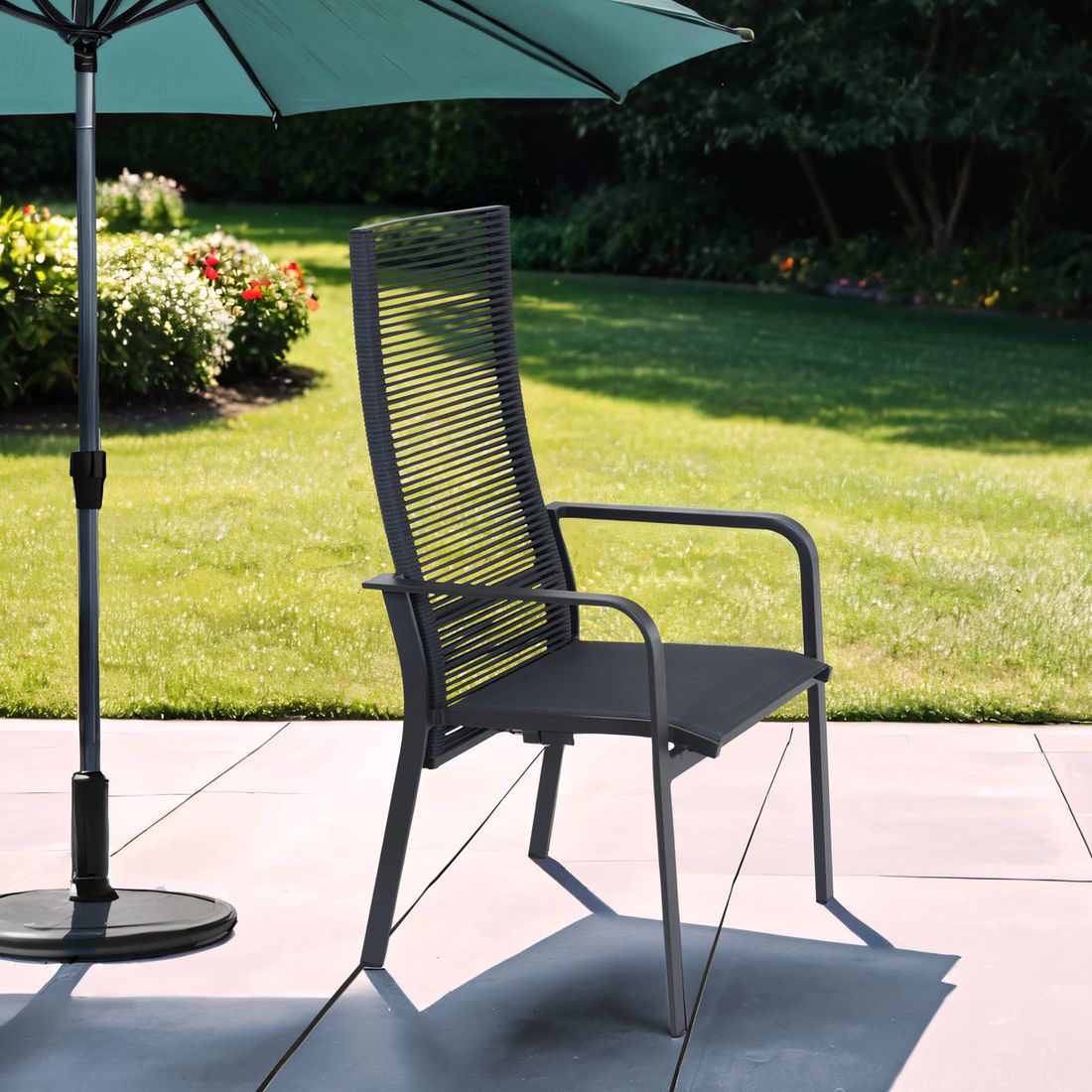 Siena Garden Carlton Stapelsessel verstellbar Aluminium/Rope