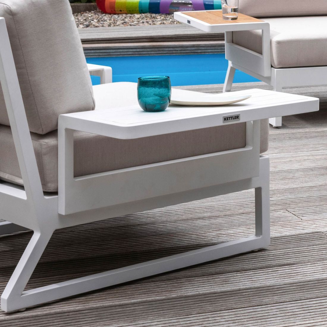 Kettler Ocean Skid Platform Ecklounge inkl. Loungetisch Aluminium/Sunbrella