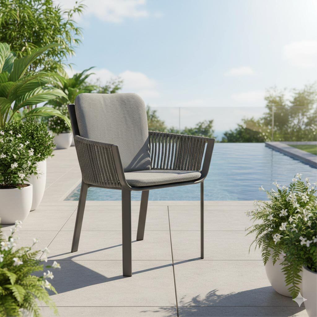 LC Garden Sofano Gartensessel Aluminium mit Sitz- und Rückenkissen
