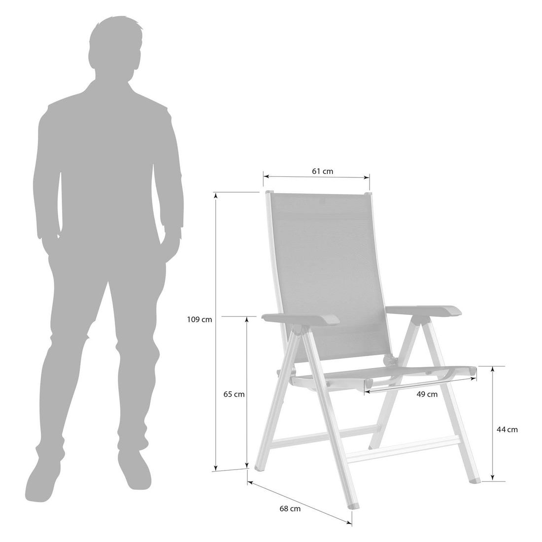 Kettler Basic Plus Klappsessel Aluminium/Outdoorgewebe