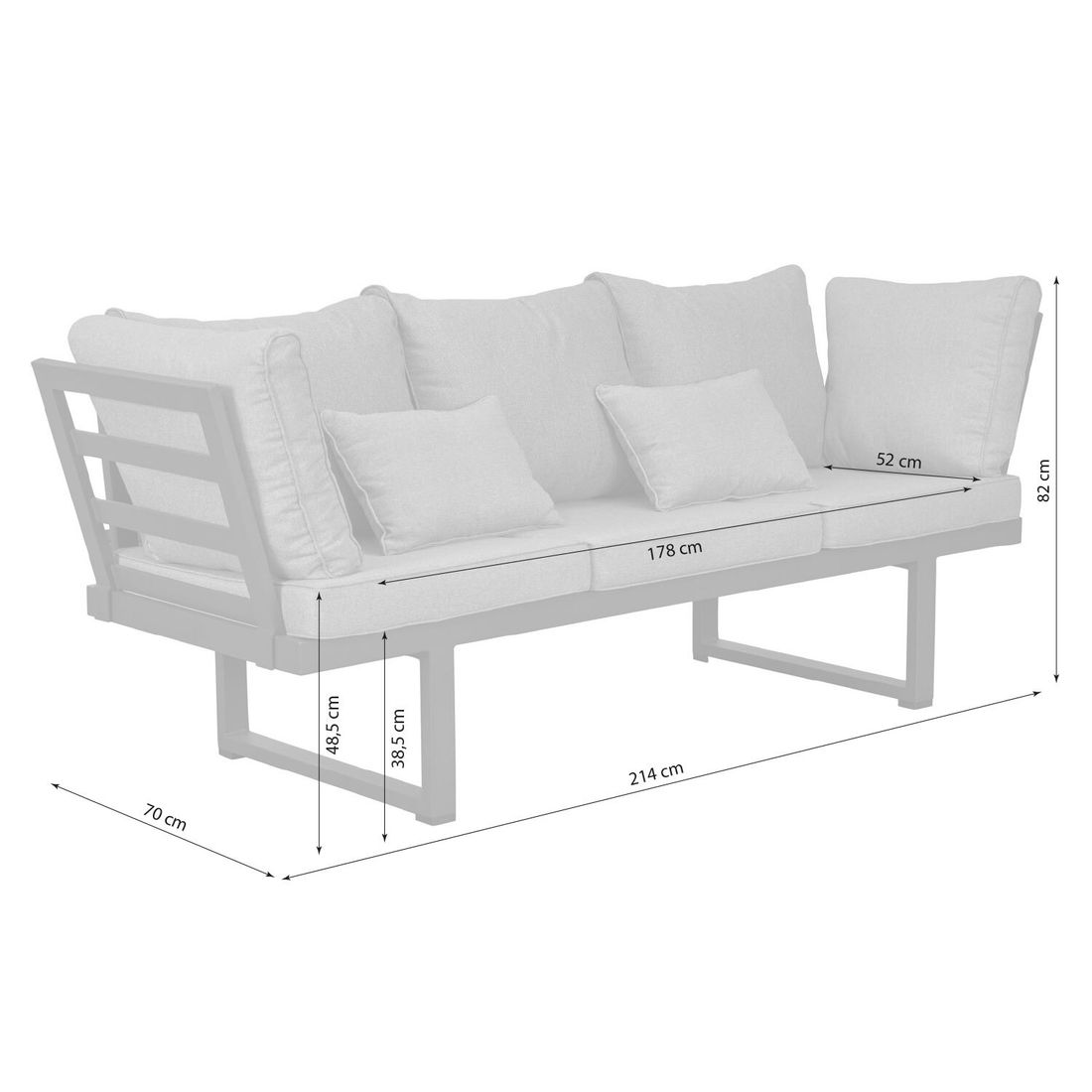 OUTLIV. Broome Diningsofa Aluminium/Polyester