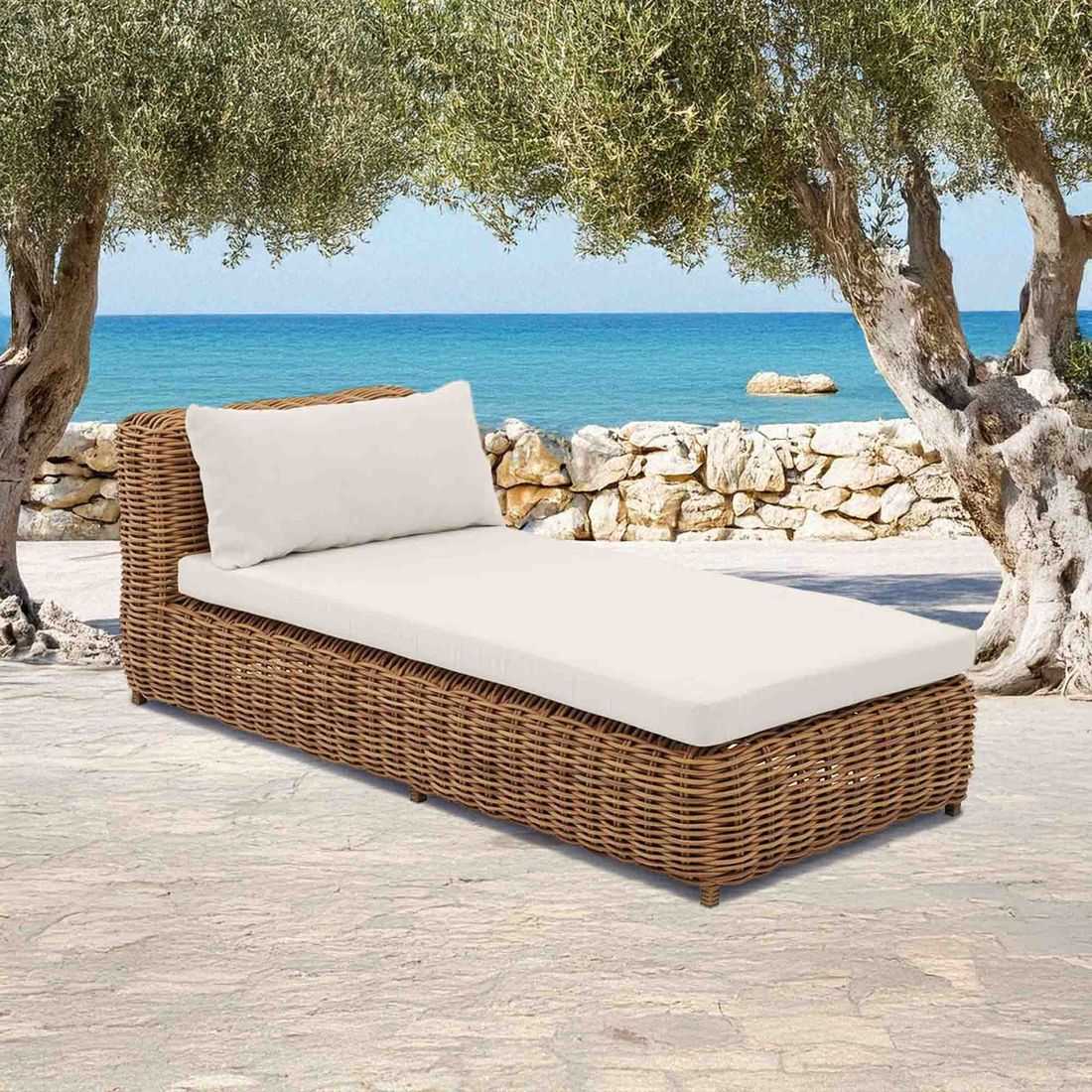 OUTLIV. Versailles Gartenliege Geflecht/Spun Polyester