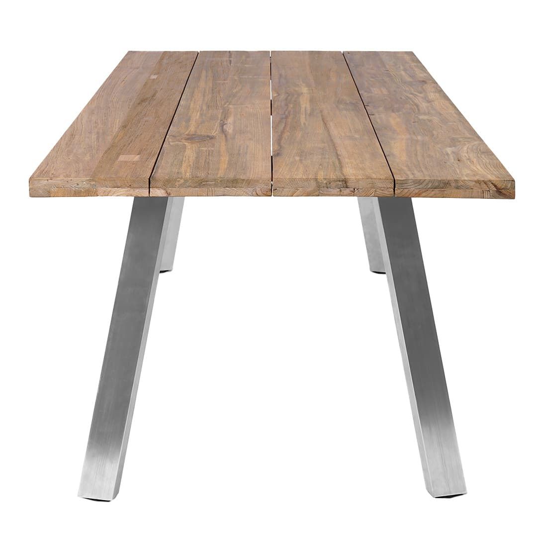 OUTLIV. Gartentisch 200x100cm Edelstahl/Teak recycelt