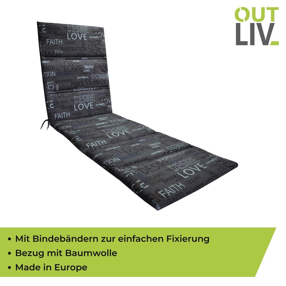 OUTLIV. Universal Gartenliegenauflage 200x60x3cm Baumwolle
