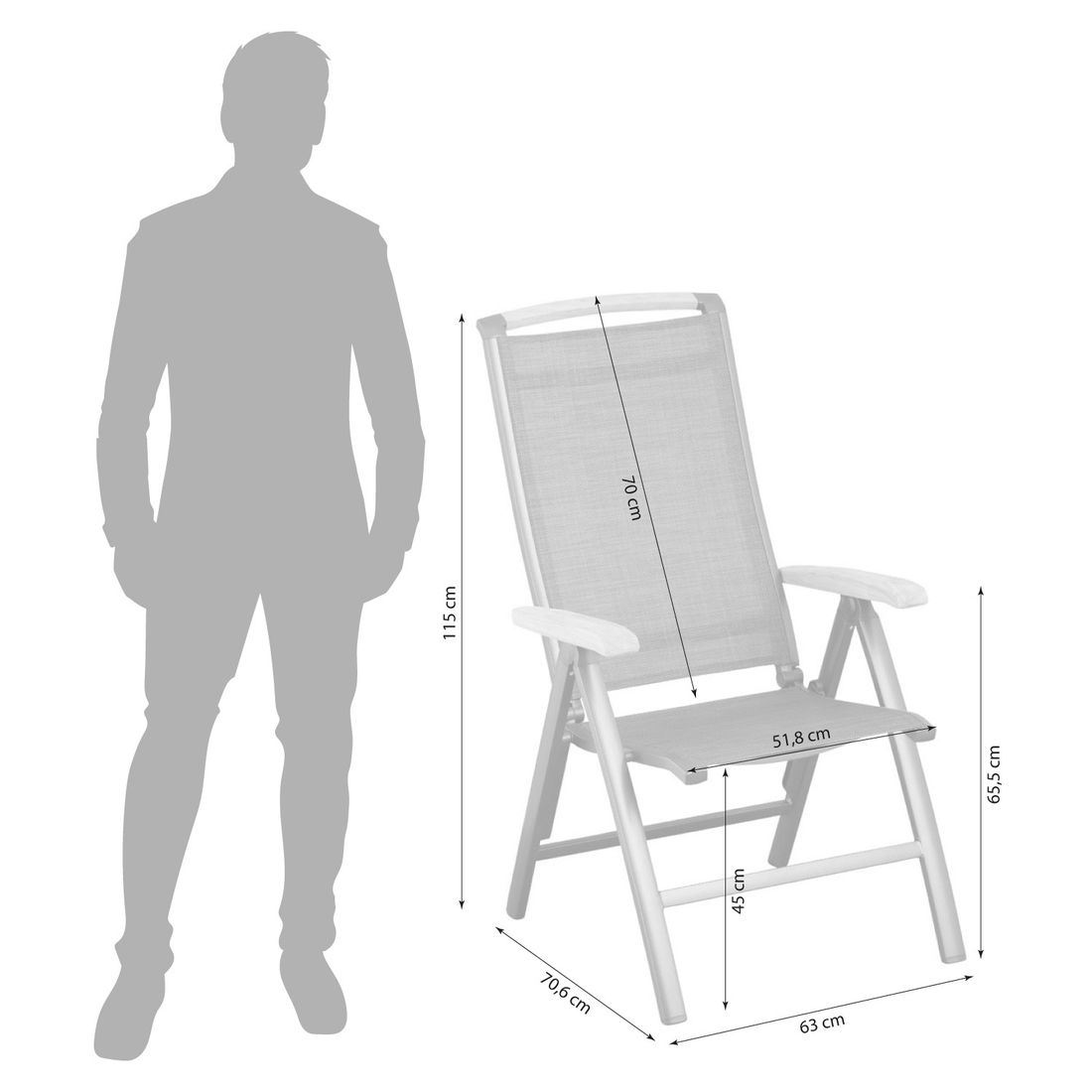 Kettler Memphis Klappsessel Aluminium/Outdoorgewebe