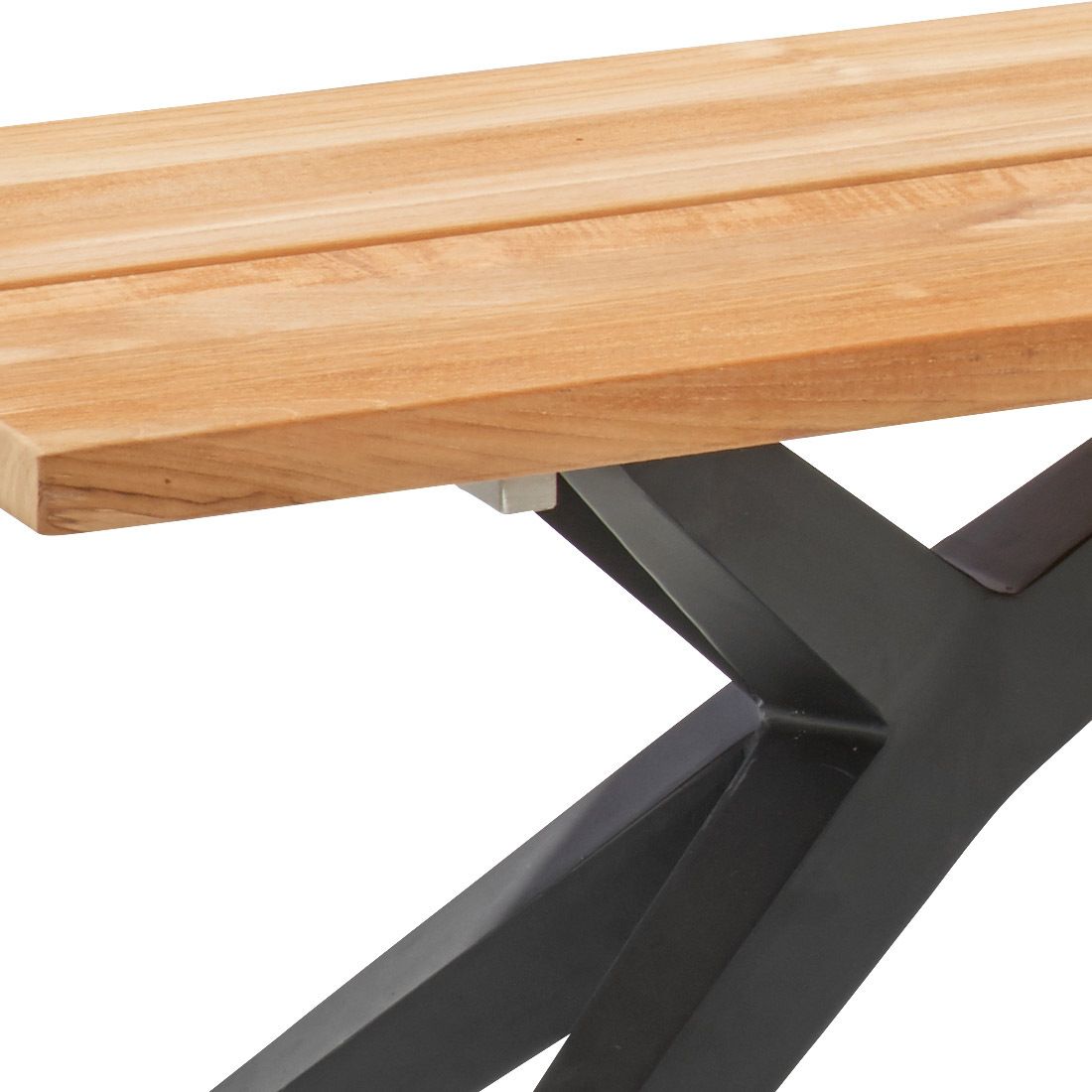 Musterring Rotterdam Gartenbank 220cm Edelstahl/Teak