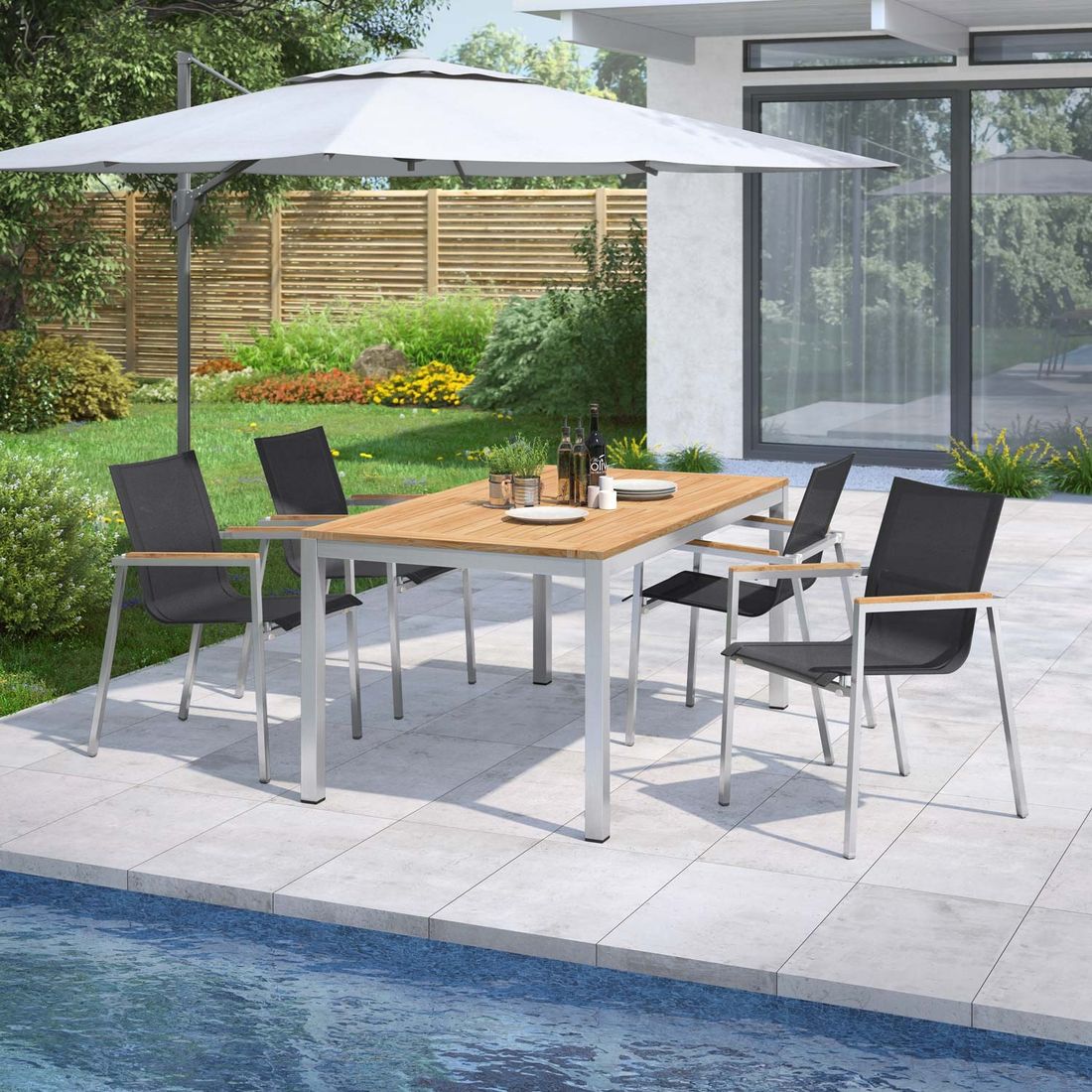OUTLIV. Rimini Gartenmöbel-Set M (4 Plätze) Tisch 160x90cm