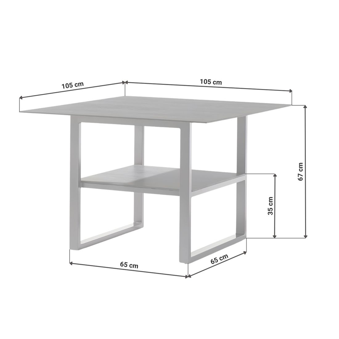 Sieger Havanna Havanna Gartentisch 105x105x67cm Aluminium/HPL