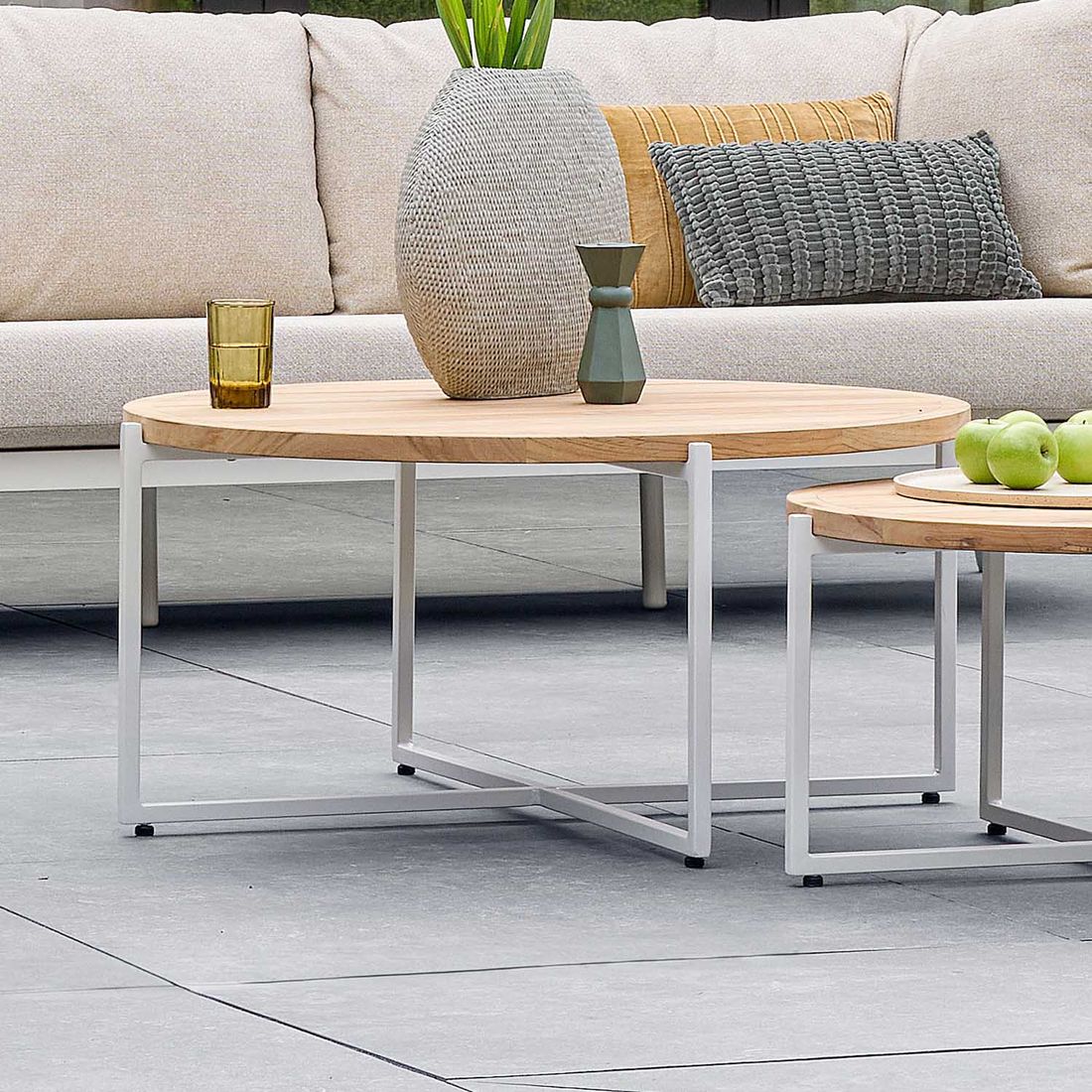 Apple Bee Condor Loungetisch Ø94x44cm Aluminium/Teak