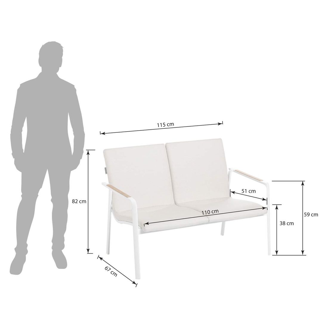 Kettler Diamond Gartenloungesofa Aluminium/Sunbrella