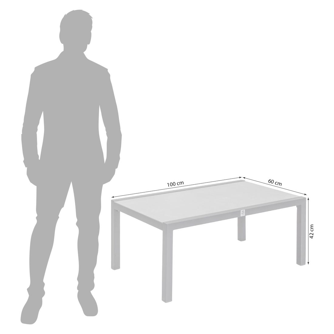 LC Garden Sondrino Loungetisch 100x60cm Aluminium/Glaskeramik