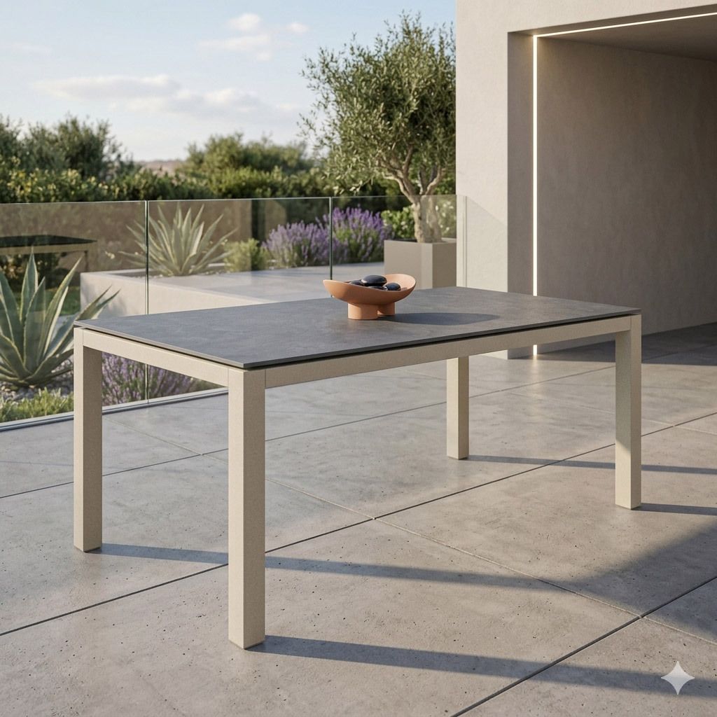 Zebra Alus Gartentisch Aluminium/HPL