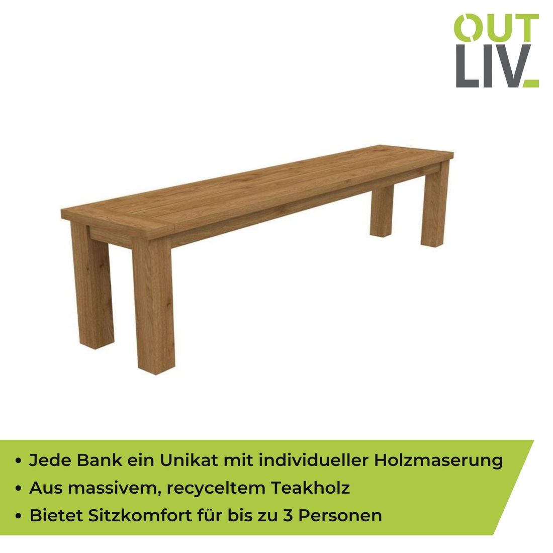 OUTLIV. Oxford Gartenbank 150cm Recycled Teak