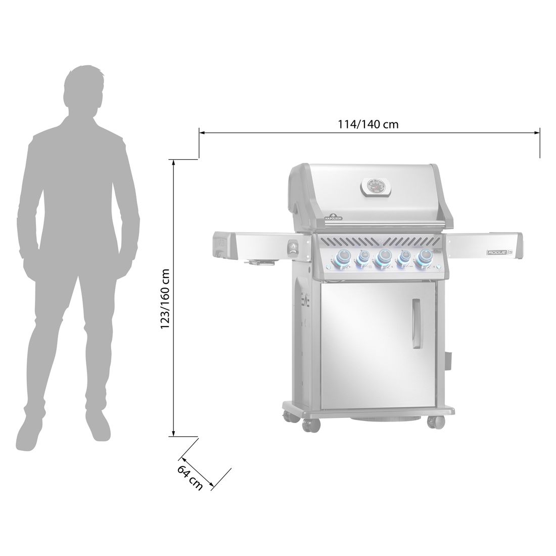 Napoleon Rogue PRO-S 425 Gasgrill mit Edelstahl-Rosten