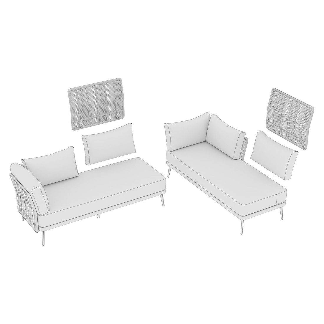 OUTLIV. Ava Dininglounge Akazie/Rope/Polyester
