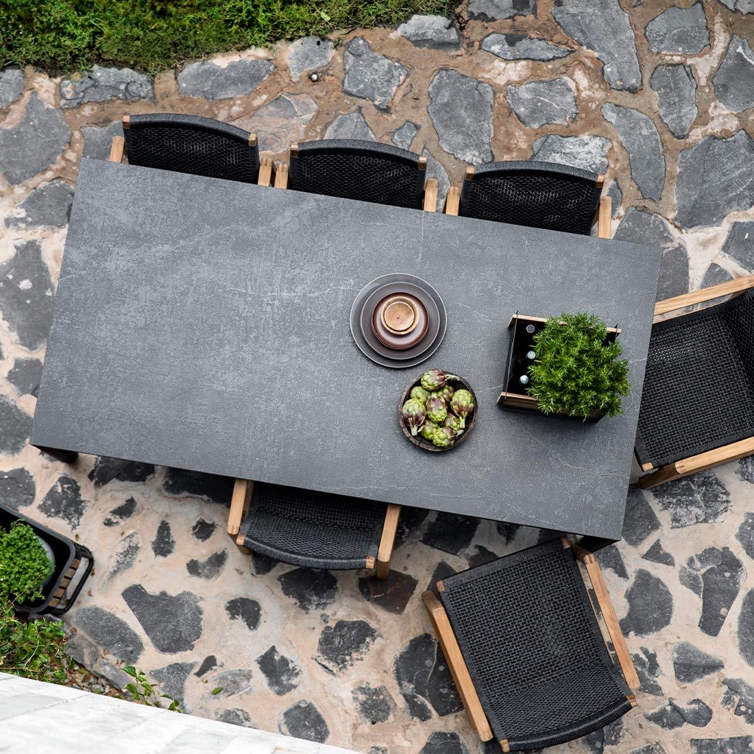 Cane-Line Aspect Gartentisch 210x100cm Teak/Keramik