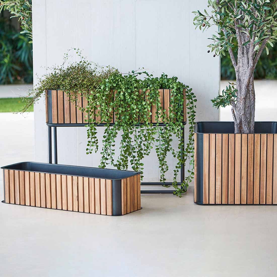 Cane-Line Combine Pflanzgefäß 83x62x28cm Teak/Alu