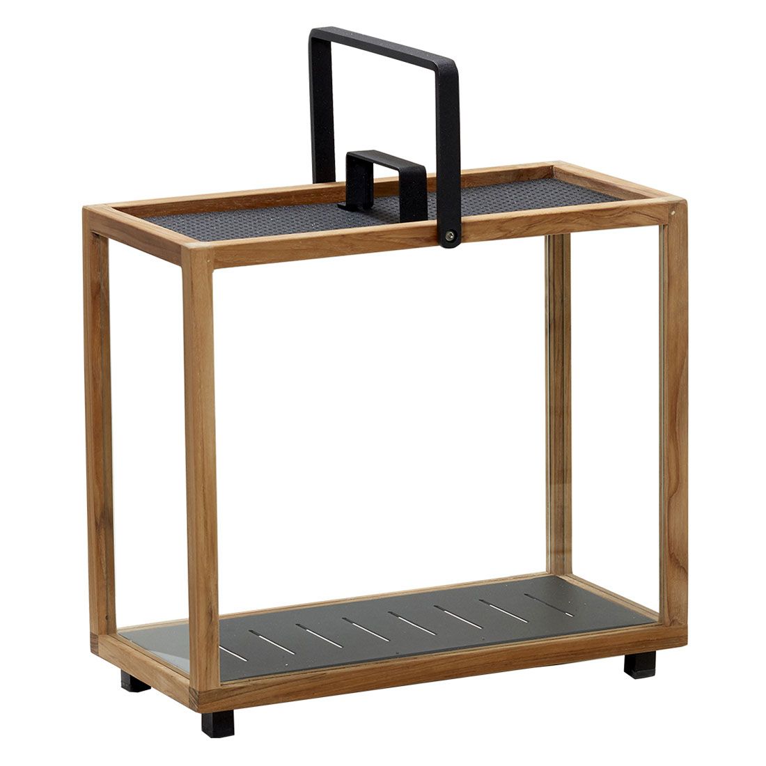 CaneLine Lighthouse Laterne 46x23x42 cm rechteckig Teak/Aluminium