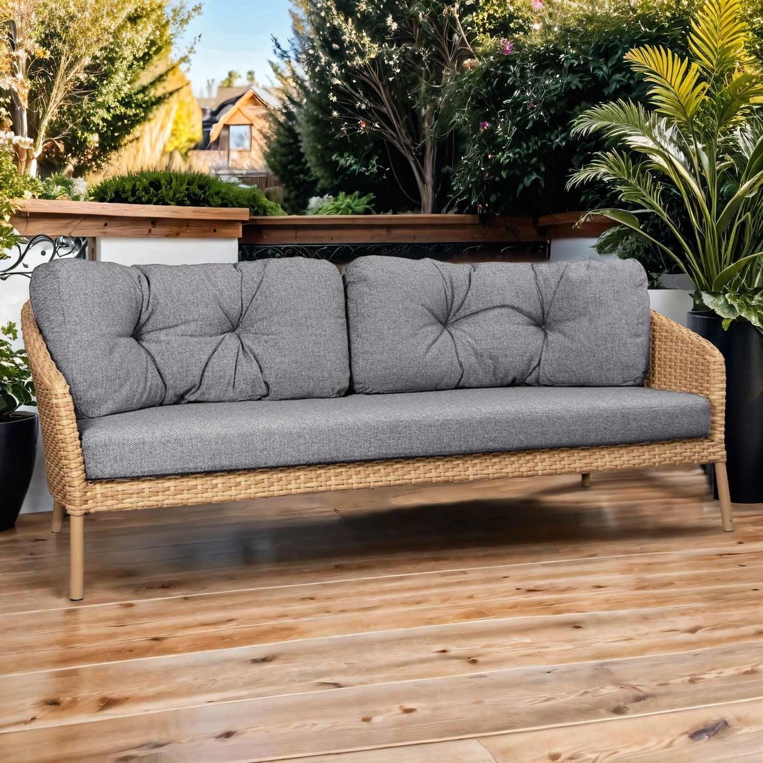 Cane-Line Ocean Gartensofa 202cm Aluminium/Geflecht/Polypropylen