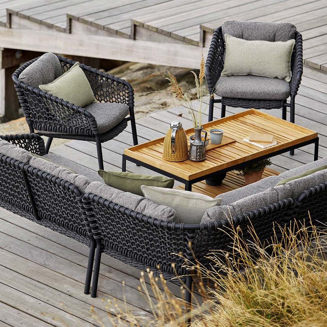 Cane-Line Ocean Ecklounge Aluminium/Rope