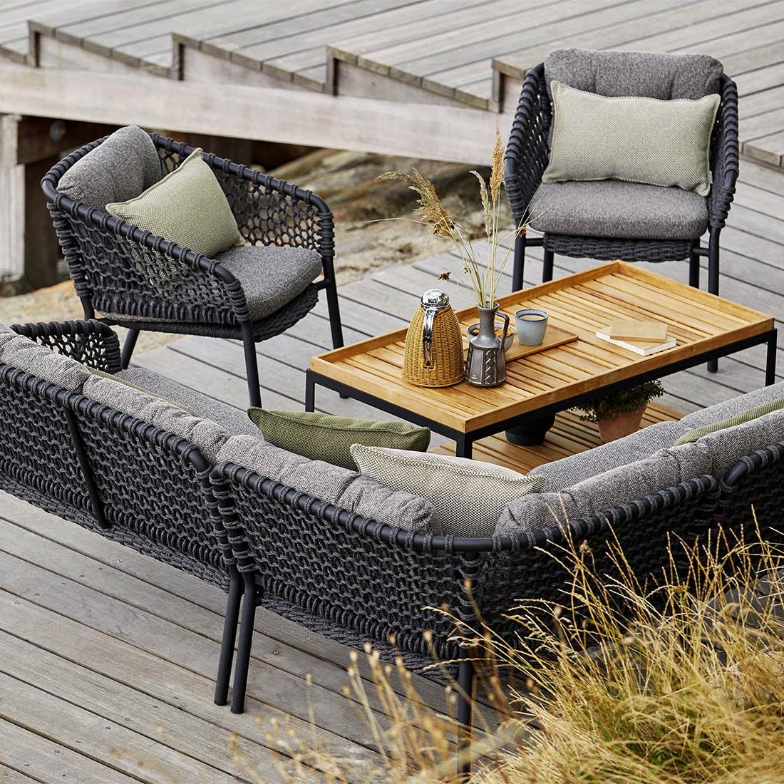 Cane-Line Ocean Loungesessel Aluminium/Rope