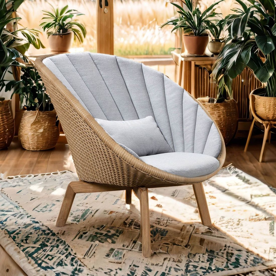 Cane-Line Peacock Loungesessel Teak/Geflecht