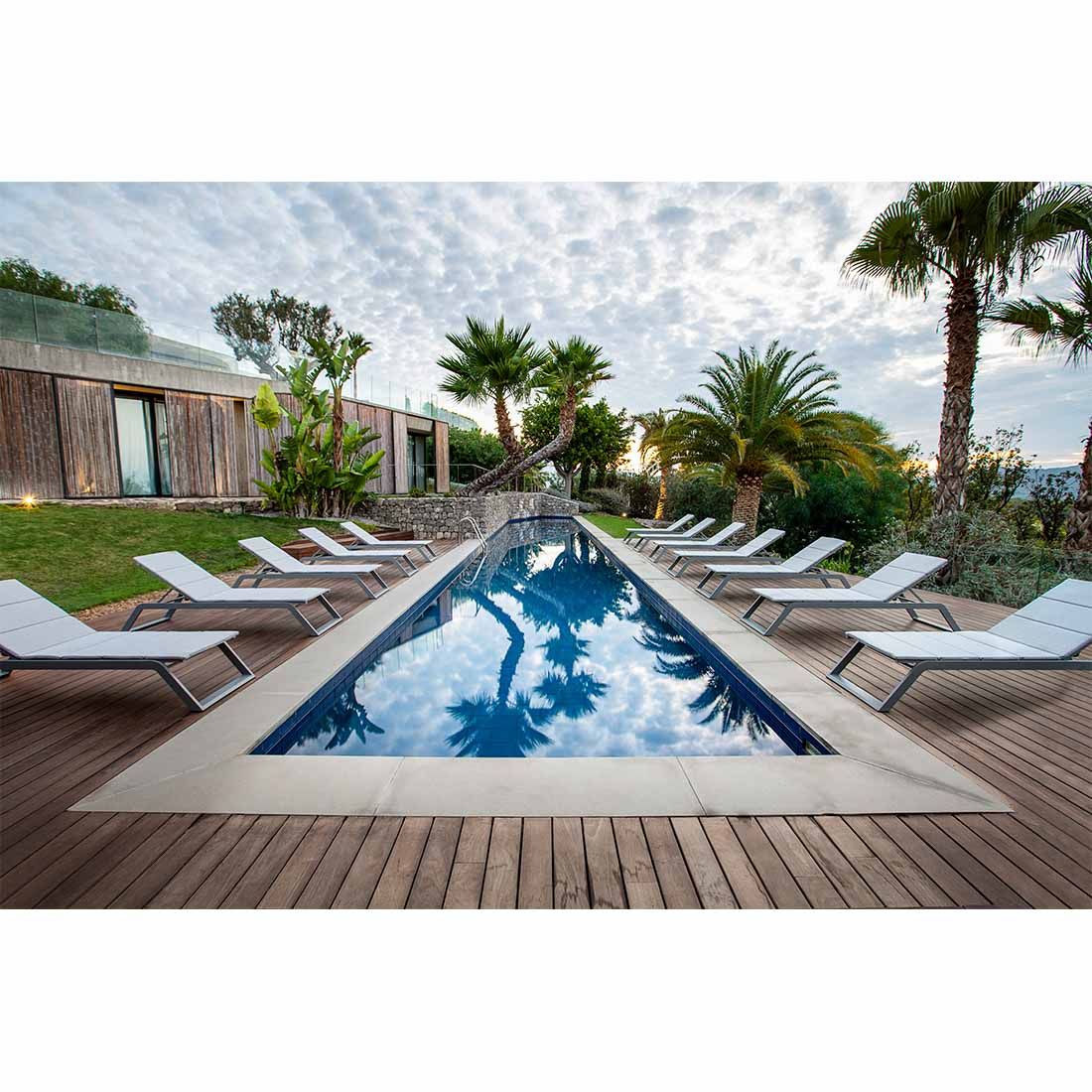 Cane-Line Siesta Gartenliege Aluminium/Cane-Line Tex