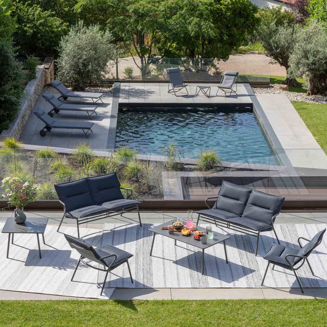 Lafuma Vence Loungesessel Stahl/BeComfort
