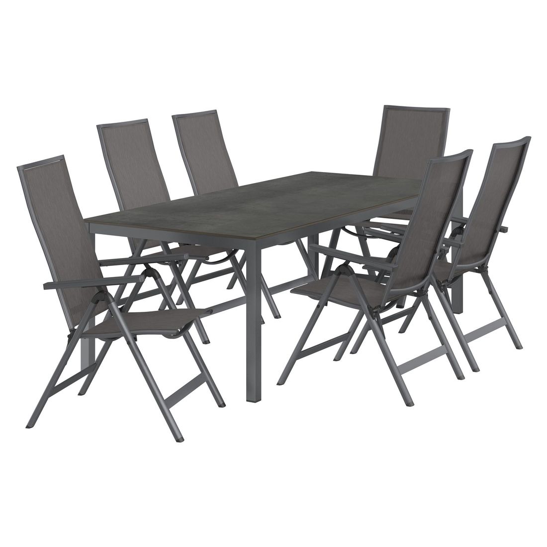 OUTLIV. Jacob Gartenmöbel-Set L verstellbar (6 Plätze) Tisch 220x100cm