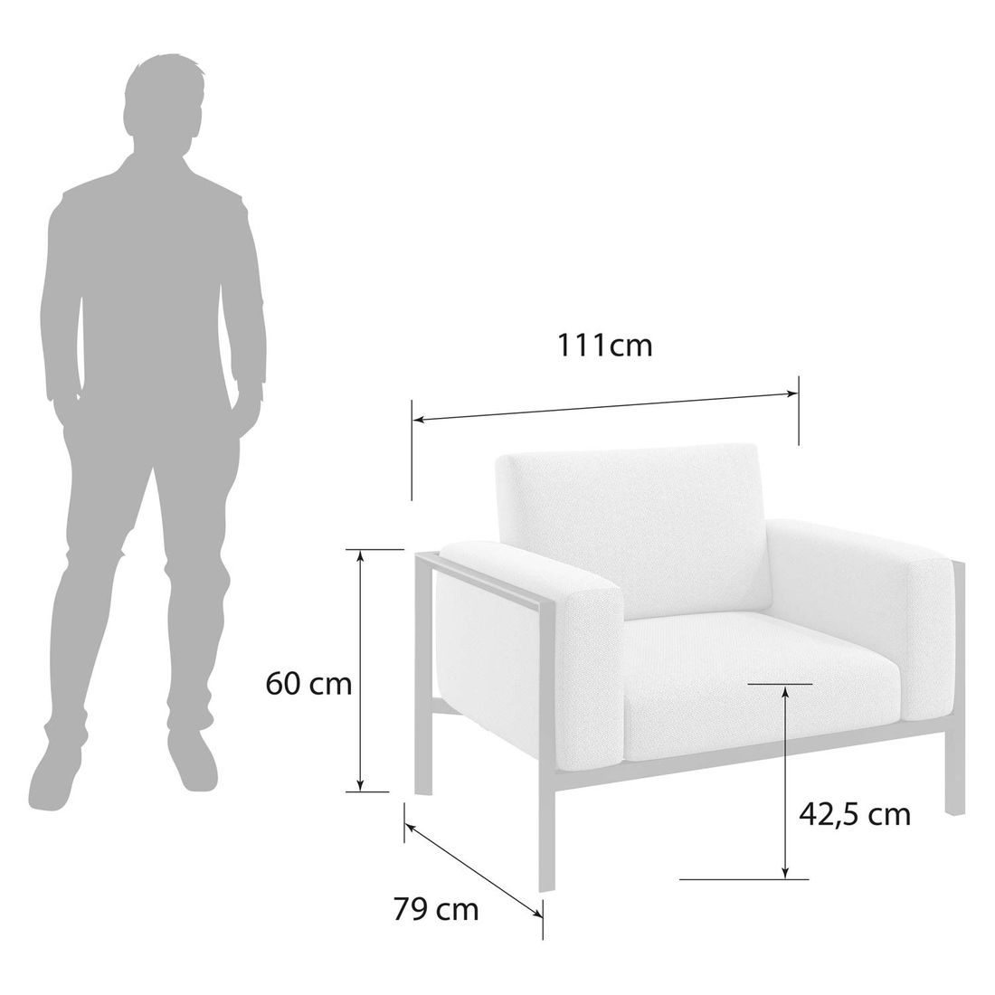 OUTLIV. Toskana Loungesessel Aluminium/Sunproof