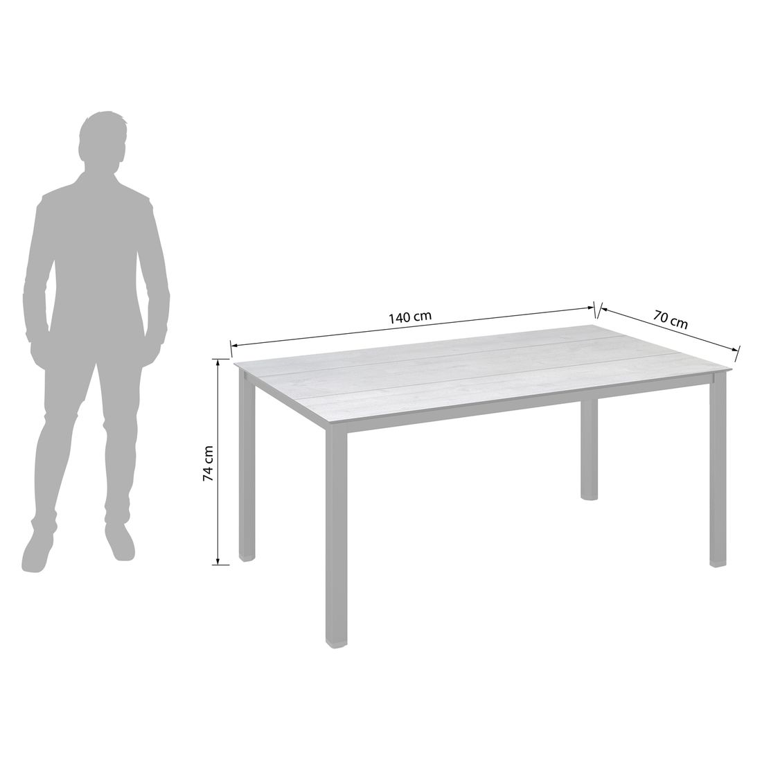 Kettler Cubic Gartentisch Aluminium/HPL